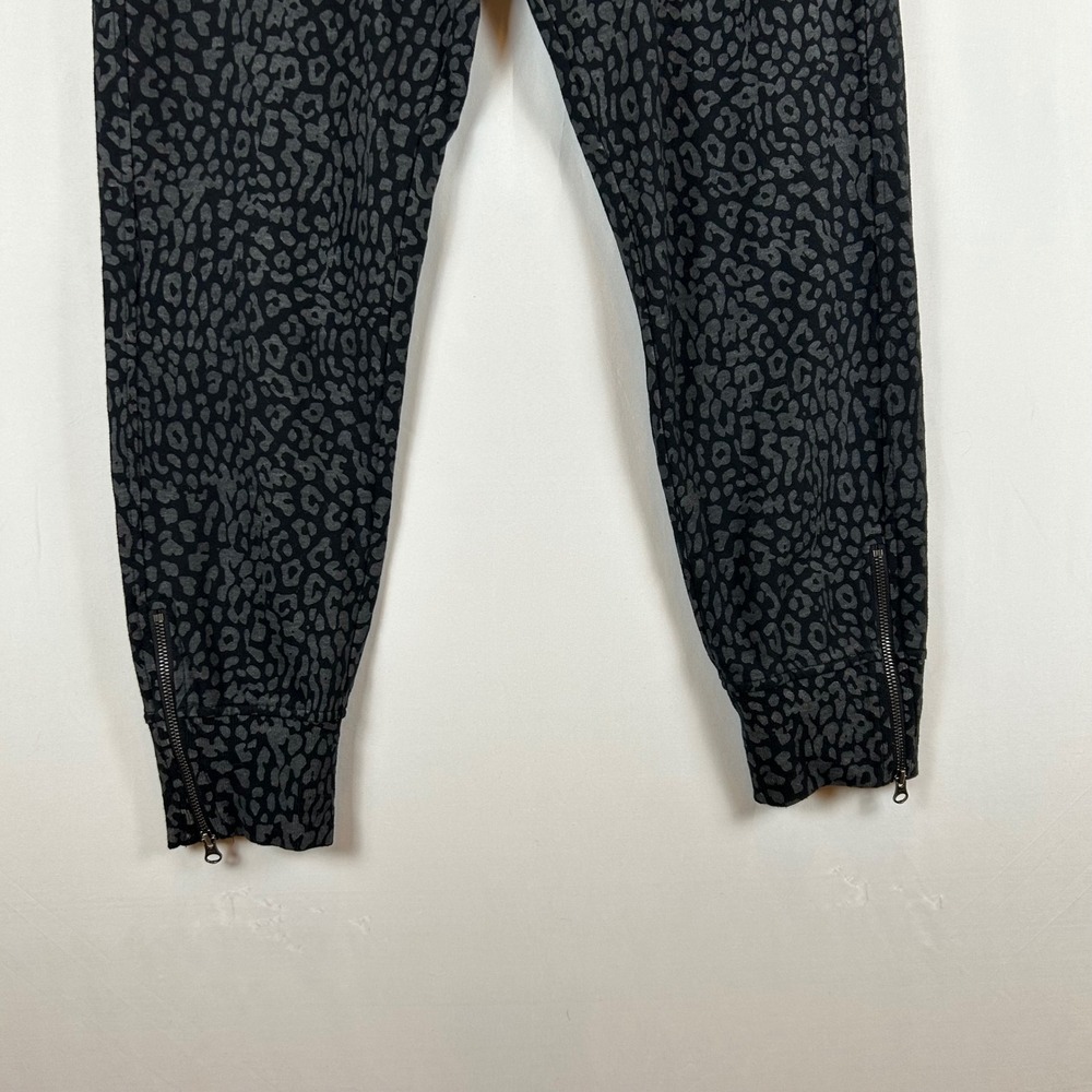 Sundays Cheetah Print Drawstring NYC Palmer Joggers Zipper Ankle Gray Black - Picture 7 of 10